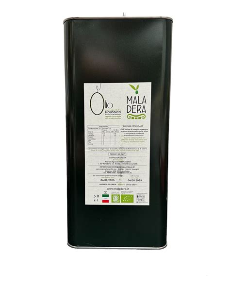 Mala Dera Organic Extra Virgin Olive Oil 5lt Lario