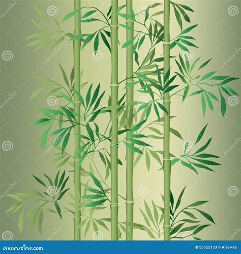 Bamboo Leaf Background Floral Seamless Texture With Leaves Stock