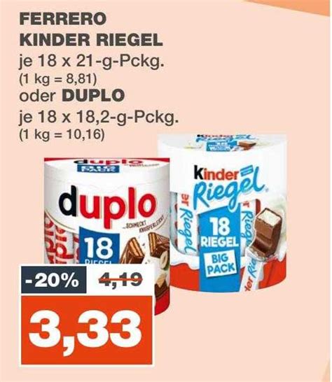 Ferrero Kinder Riegel Oder Duplo Angebot Bei Real 1Prospekte De