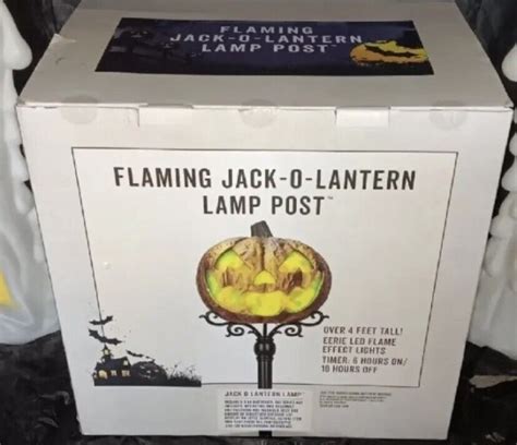 SALE Flaming Jack O Lantern Lamp Post Halloween Cracker Barrel