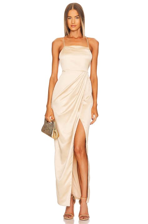 Michael Costello X Revolve Shea Maxi Dress In Nude Revolve