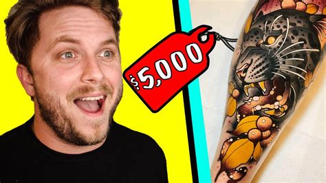 Tattoo Youtuber Guesses The Price Of Tattoos Youtube