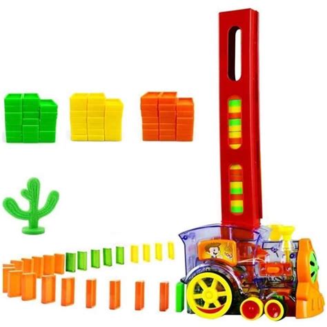 Ensemble De Jouets De Train Domino Avec Blocs De Domino Pcs Train