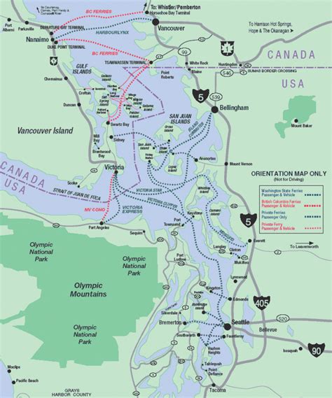 Washington State Ferries Map - Printable Map