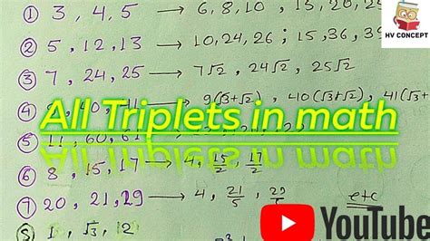 All Triplets Of Mathematics Simple Explanation Ssc Cgl Cpo Chsl Gd