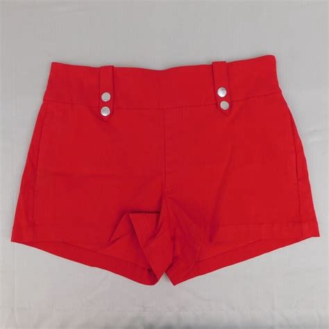 Msrp 60 International Concepts High Waist Bengaline Shorts Candy Red