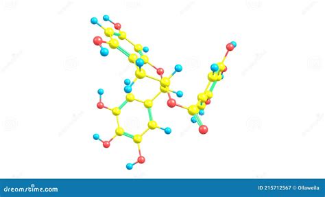 Epigallocatechin Gallate Molecular Structure Isolated On White Stock