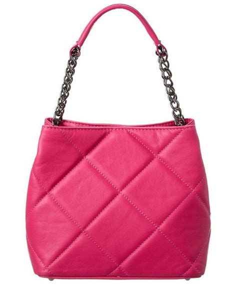 Persaman New York Nadine Studded Leather Shoulder Bag In Pink Lyst