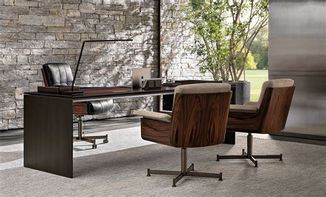 LINHA STUDIO Rectangular Wooden Writing Desk With Drawers By Minotti