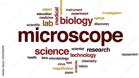 Microscope animated word cloud, text design animation. Stock Video | Adobe Stock