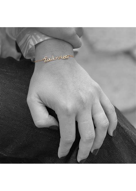 Bracciale In Oro 18kt Con Nome A Filo Personalizzabile