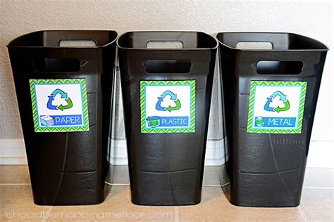 Free Printable Recycling Bin Labels | i should be mopping the floor