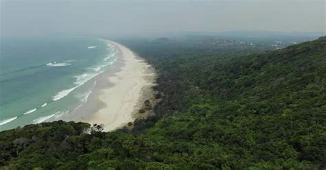 Unique aerial panoramic view of Byron Bay, New South Wales, Australia ...