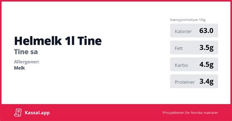 Helmelk 1l Tine Kassalapp