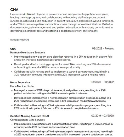 2 Cna Resume Examples With Guidance