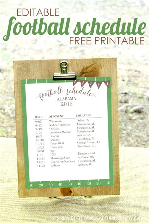 Football Schedule Template Kristen Duke Printable Football Schedule