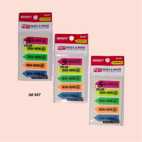 Jual STICKY NOTES TANDA TANGAN SIGN HERE 5157 8 WARNA PANAH PLASTIK