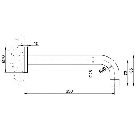 JTP Inox Wall Mounted Basin Spout 250mm Stainless Steel