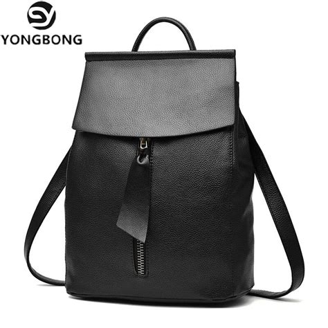 YONGBONG Mochila De Moda Para Mujer Mochila Escolar De Cuero De Alta