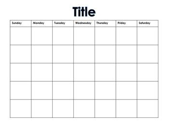 Editable Calendar Template