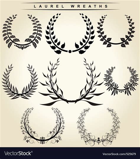 Laurel Wreaths Set Royalty Free Vector Image Vectorstock Wreath