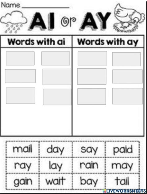 Worksheets For Ai And Ay Words The Measured Mom Worksheets Library