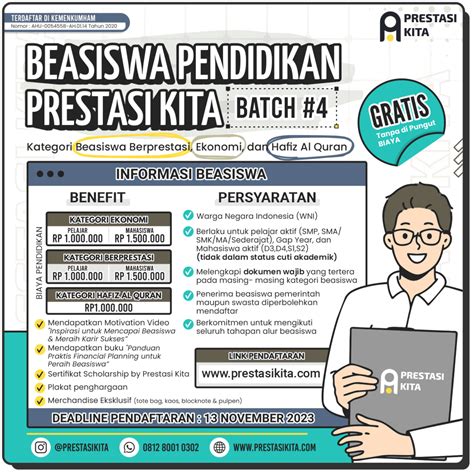 Bagikan Poster Beasiswa Pendidikan Prestasi Kita