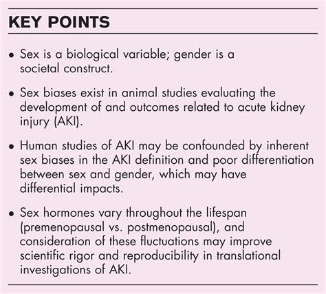 Sex As A Biological Variable In Acute Kidney Injury Current Opinion