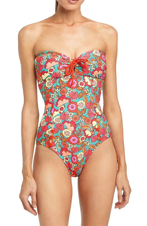 Robin Piccone Bibi Strapless One Piece Swimsuit Iceburg Multi Editorialist