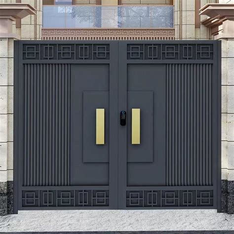 Entrance Double Stainless Steel Door Design Wrought Iron Main Gate