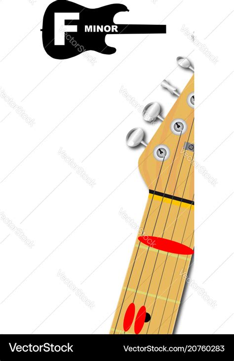 Guitar chord f minor Royalty Free Vector Image