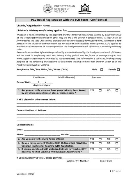 Fillable Online Scu Initial Registration Form V Fax Email Print