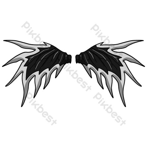 Silver Grey Demon Wings Illustration Psd Png Images Free Download