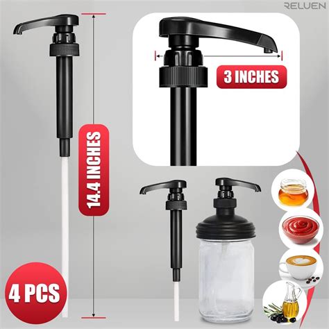 Black Pump Syrup Dispenser Set Pcs Coffee Creamer Milk Juice And