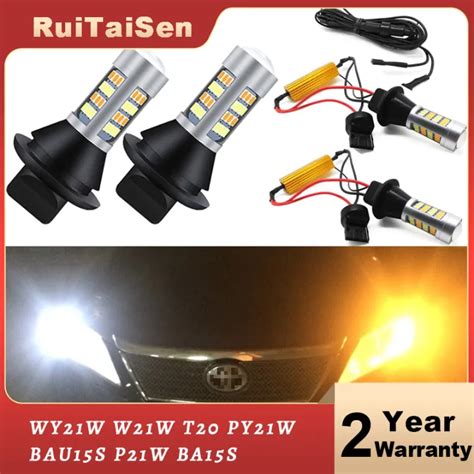 2x Canbus Dual Mode Bulb Auto LED Turn Signal Daytime Running Light DRL