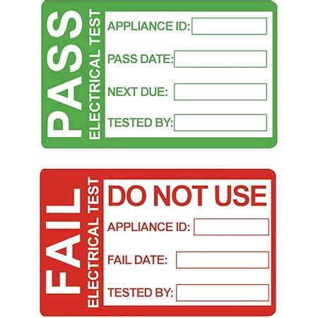 FSSS Ltd PAT TESTING PASSED LABELS STICKERS VINYL X 1000 PLUS 39 FAILED