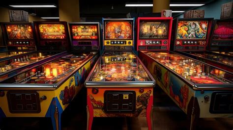 Premium Photo | A photo of a collection of vintage pinball machines