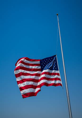 American Flag Sempurna Bendera Sisi Profil Gambar Melambaikan Ke Kiri