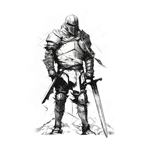 Premium AI Image | a drawing of a knight with a sword and shield.