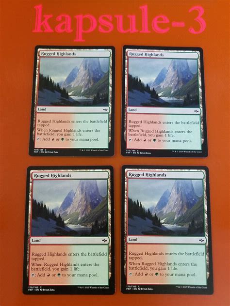 4x Rugged Highlands Fate Reforged Mtg Magic Cards Ebay