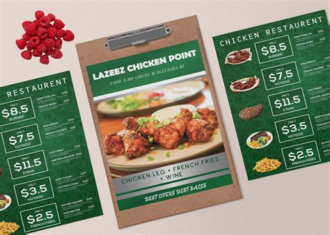 Free Veg Snacks Menu Card Template Graphic Folks