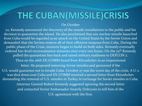 PPT - THE CUBAN(MISSILE)CRISIS PowerPoint Presentation, free download ...