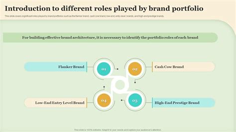 Introduction To Different Roles Played By Brand Portfolio Making Brand