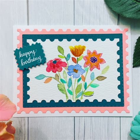 Floral Watercolor Birthday Card - by Nanette Tracy