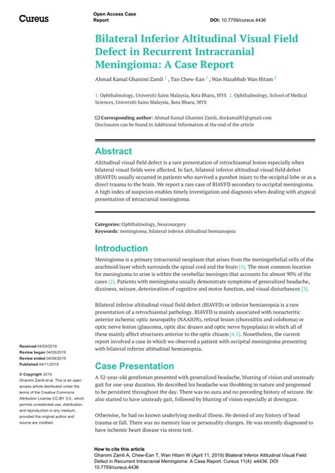 (PDF) Bilateral Inferior Altitudinal Visual Field Defect in Recurrent ...