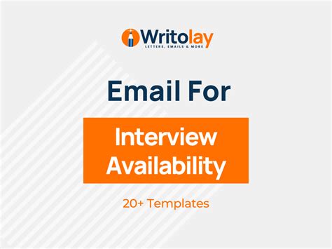 Interview Availability Email 4 Templates Writolay