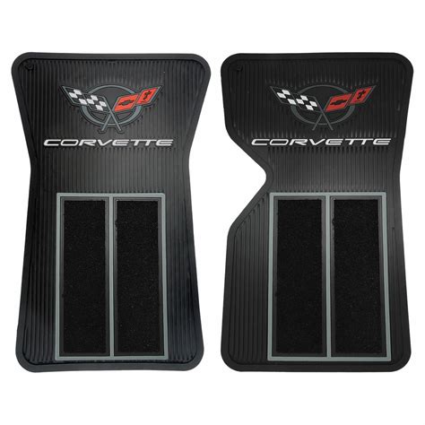 Custom Semi Carpeted Rubber Floor Mats Set For Chevy Chevrolet Corvette