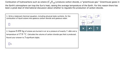 Solved Combustion Of Hydrocarbons Such As Octane Cgh Chegg