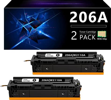 Amazon 206A Black Toner Cartridge 2 Pack With Chip Compatible