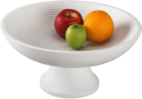 Folkulture Wood Fruit Bowl or Decorative Pedestal Bowl for Table Décor